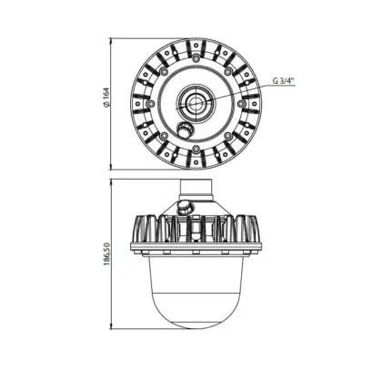 Pandora LED 040E — габаритный чертёж