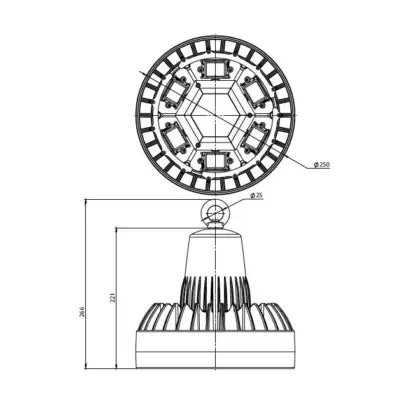 Pandora LED 050 — габаритный чертёж