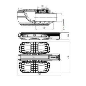 Pandora LED 555 — габаритный чертёж