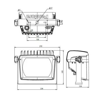 Pandora LED 820 E — габаритный чертёж