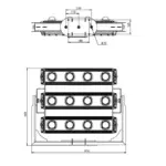 Pandora LED 835-1100 — габаритный чертёж
