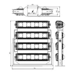 Pandora LED 835-1500 — габаритный чертёж
