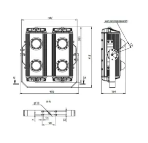 Pandora LED 835-240 — габаритный чертёж