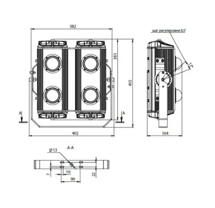 Pandora LED 835-240 — габаритный чертёж