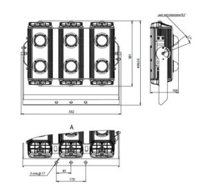 Pandora LED 835-360 — габаритный чертёж