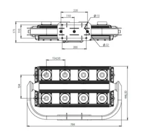 Pandora LED 835-750 — габаритный чертёж