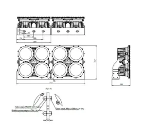 Pandora LED 935 E-480 — габаритный чертёж