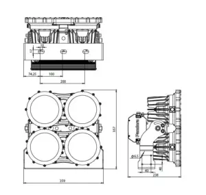 Pandora LED 935 W-320 — габаритный чертёж