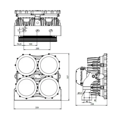 Pandora LED 935 W-320 — габаритный чертёж